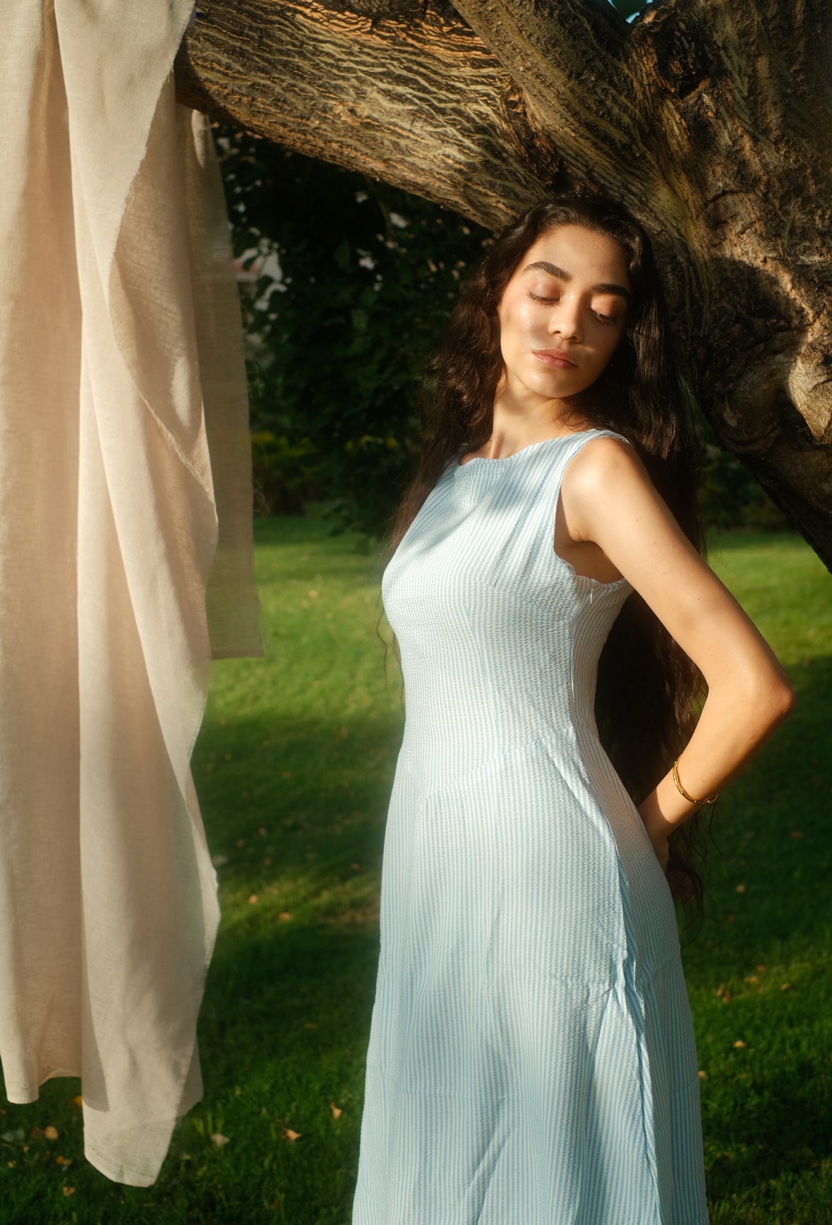 The baby blue dress