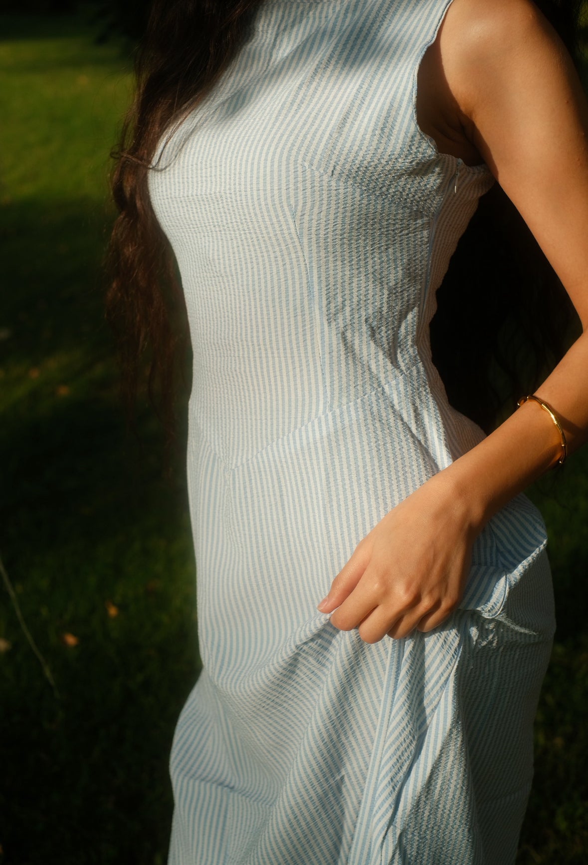 The baby blue dress