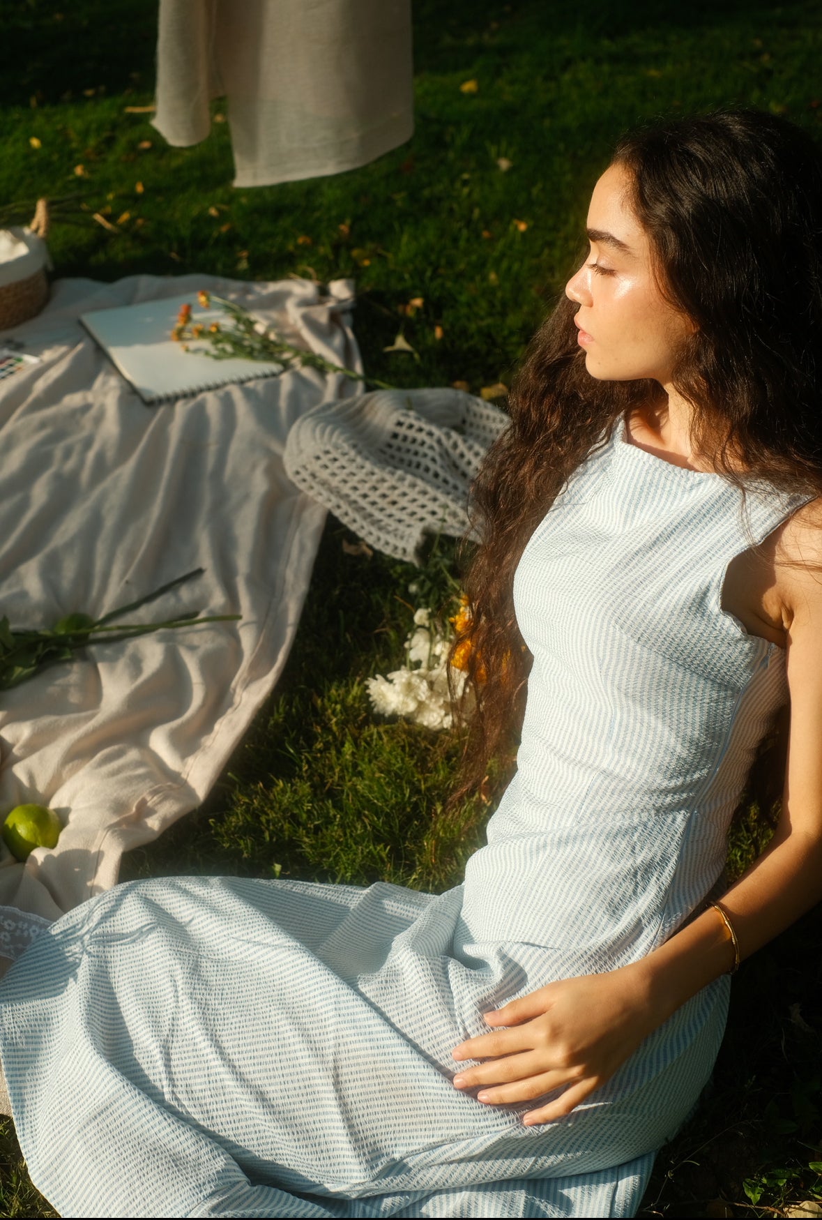 The baby blue dress