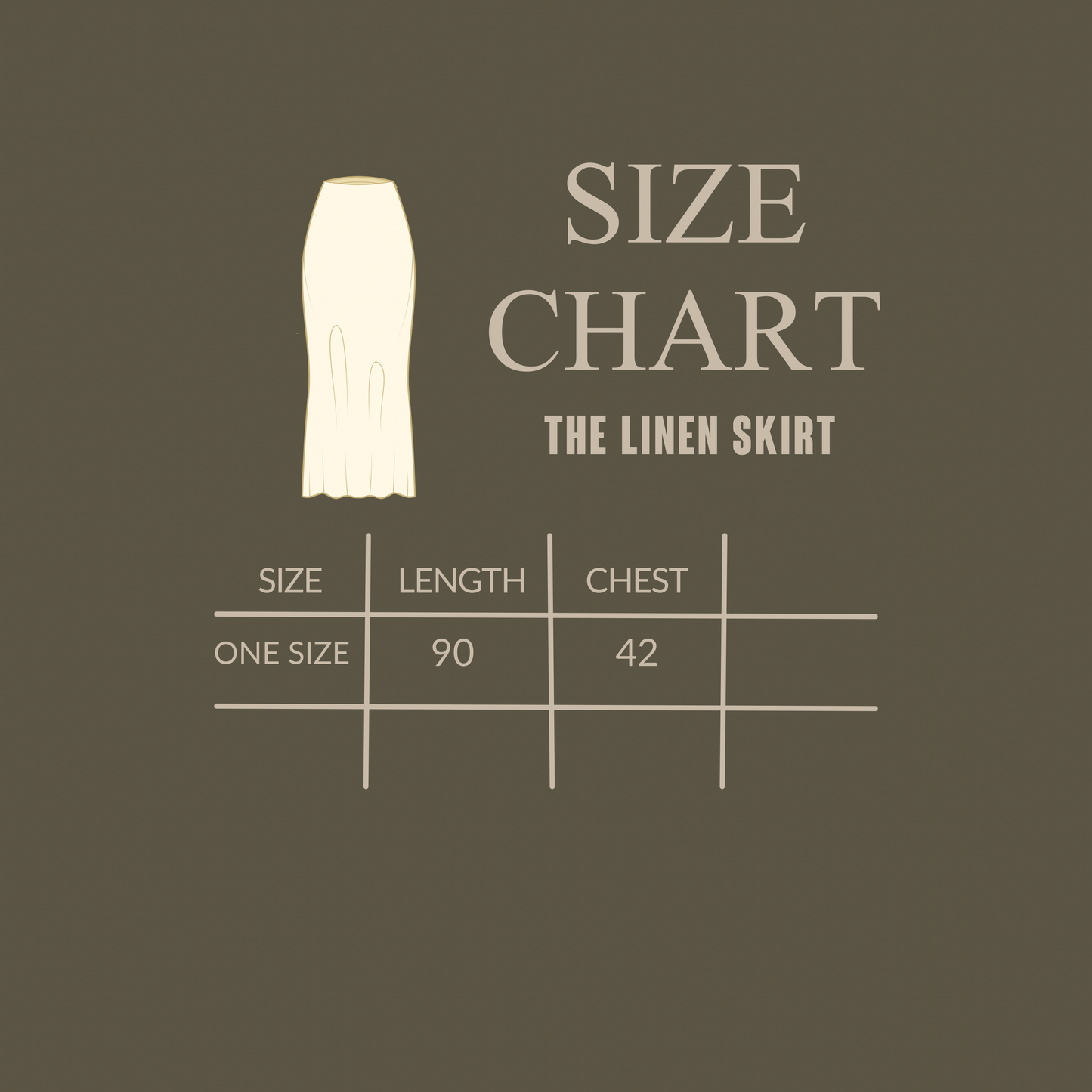 The beige linen skirt
