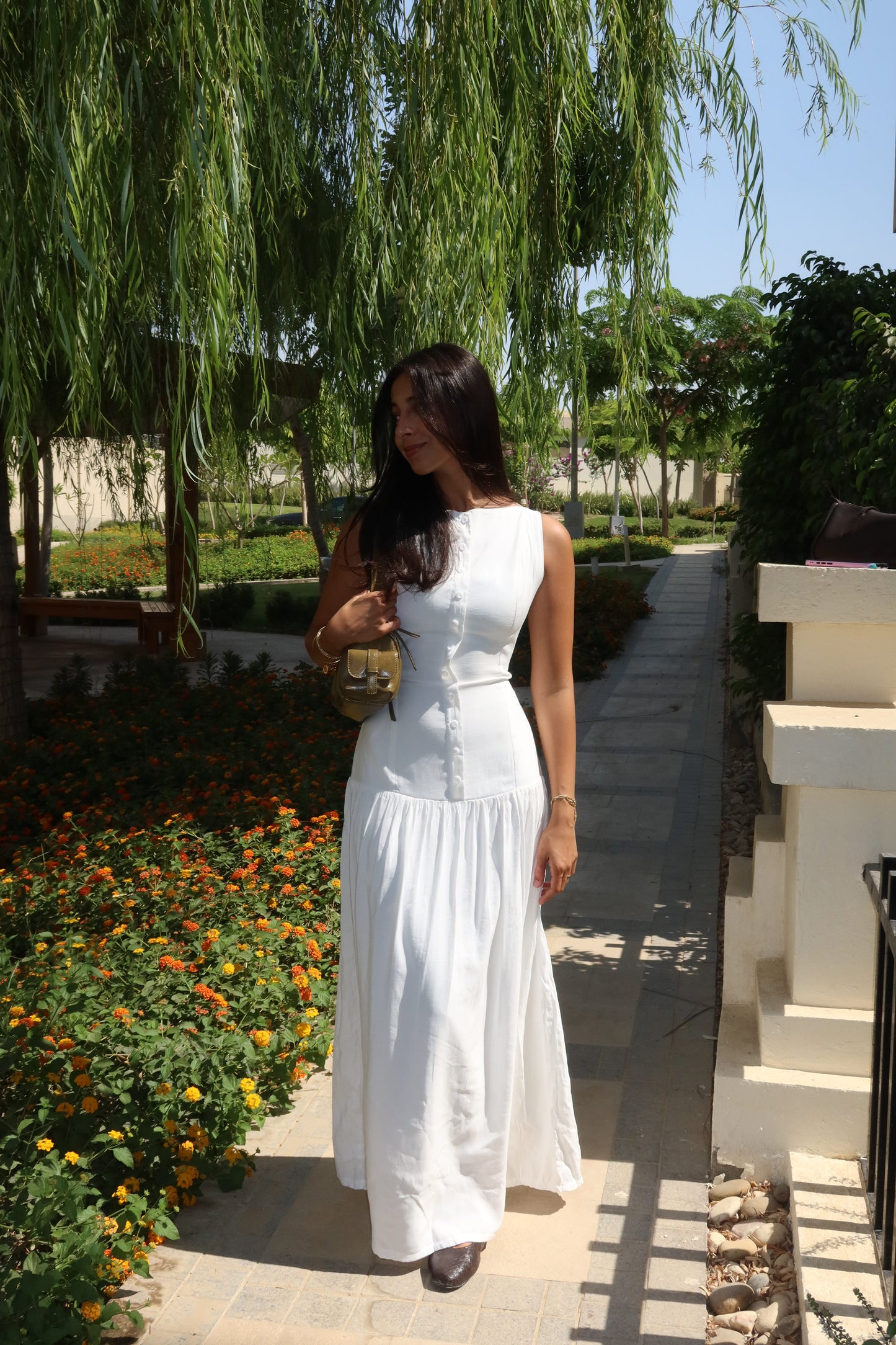 The white summer dress