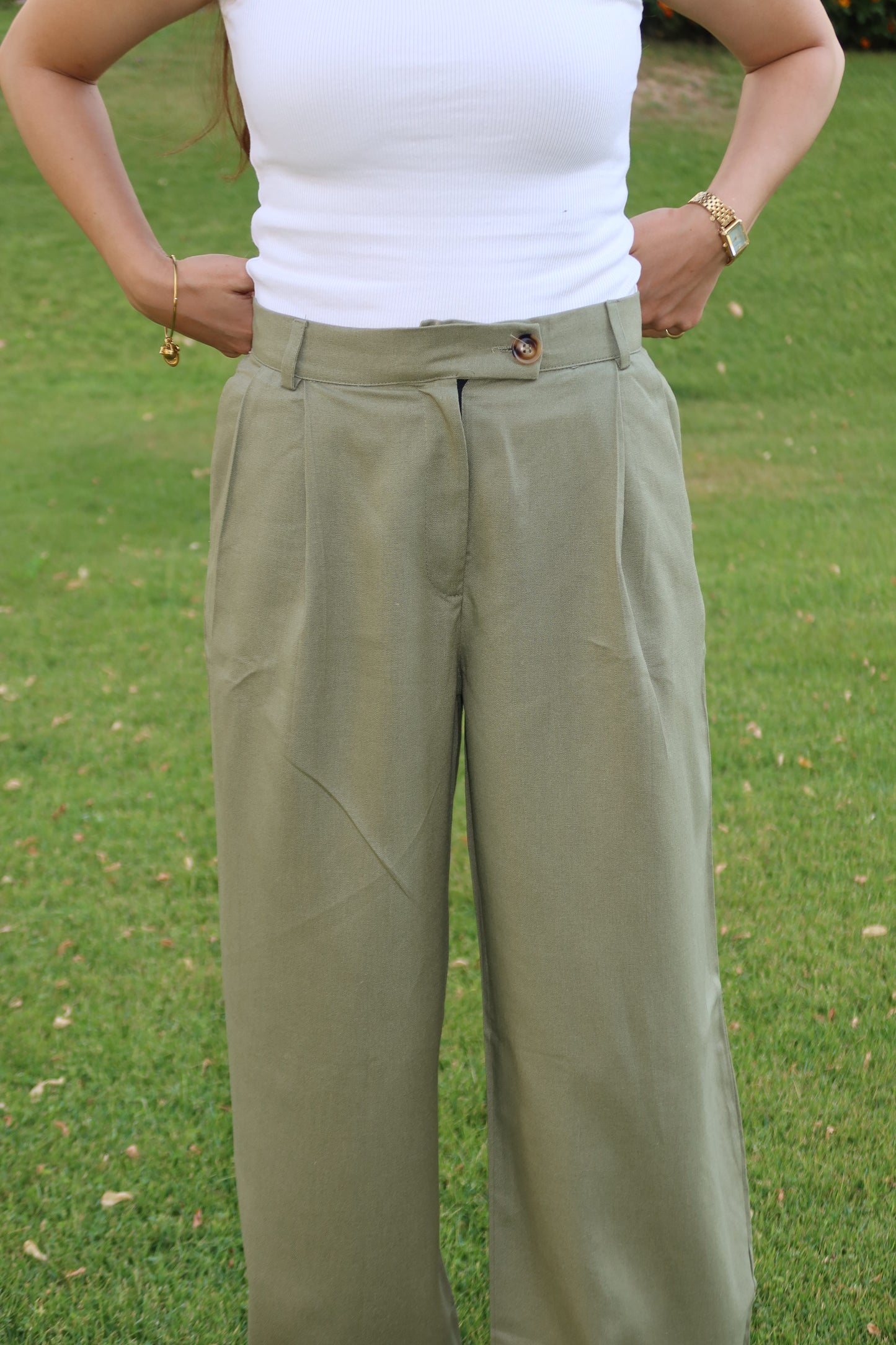The Olive Linen Pants