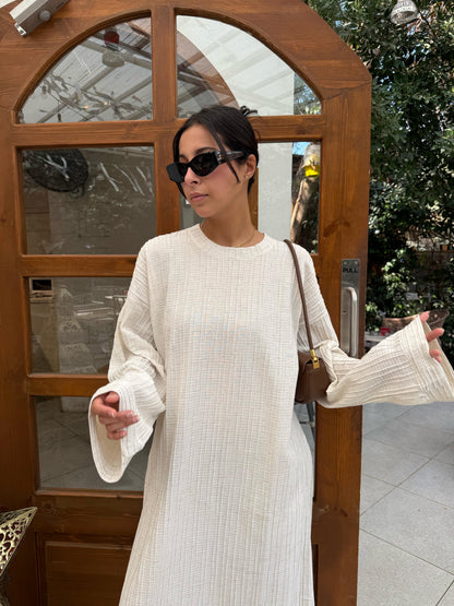 The cremè linen dress