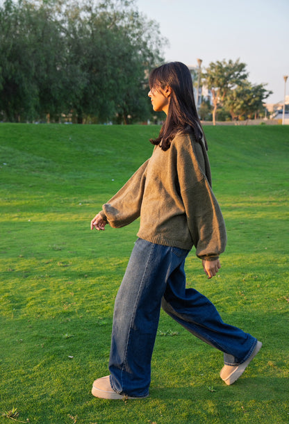 The Olive Puffy Sweater