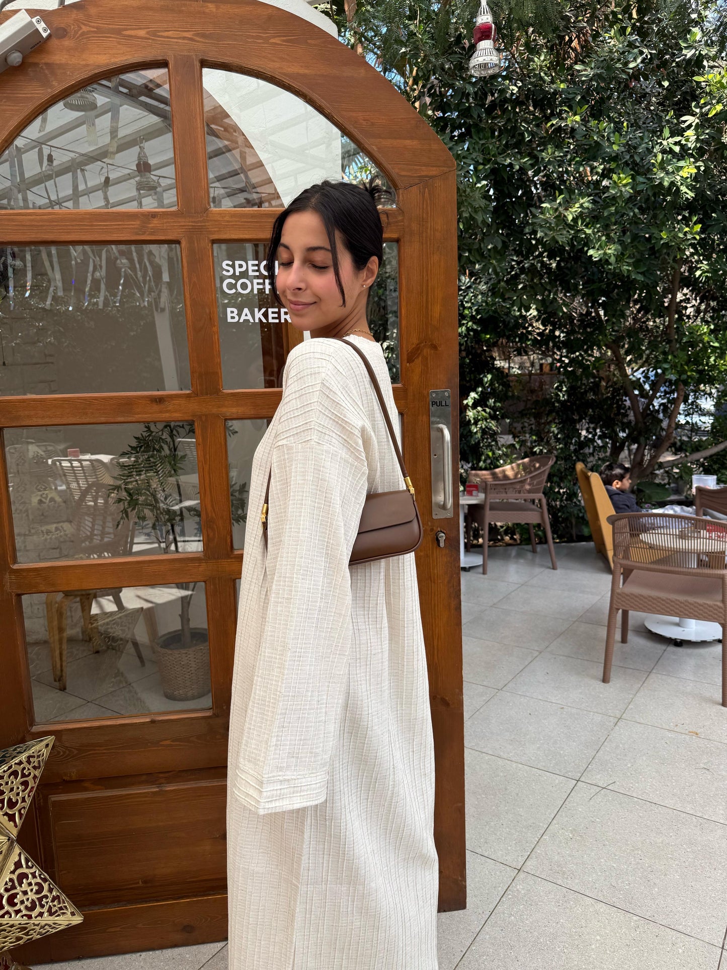The cremè linen dress