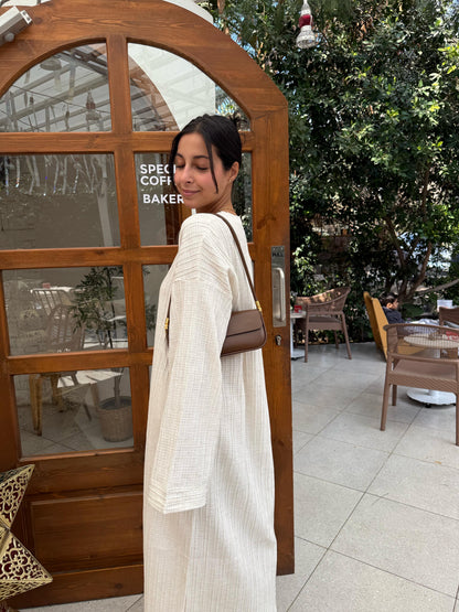 The cremè linen dress