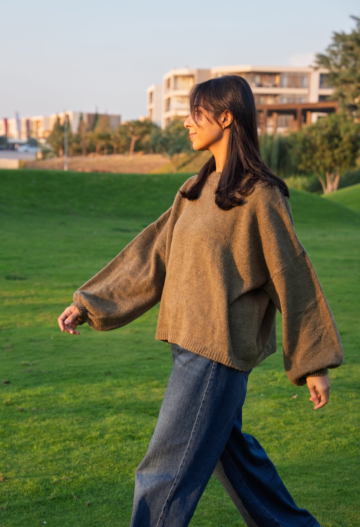 The Olive Puffy Sweater