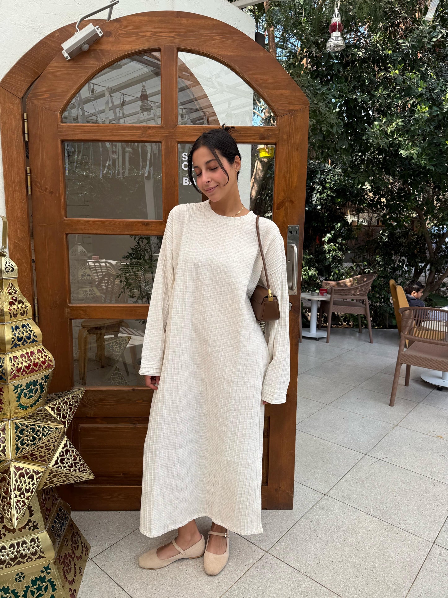 The cremè linen dress