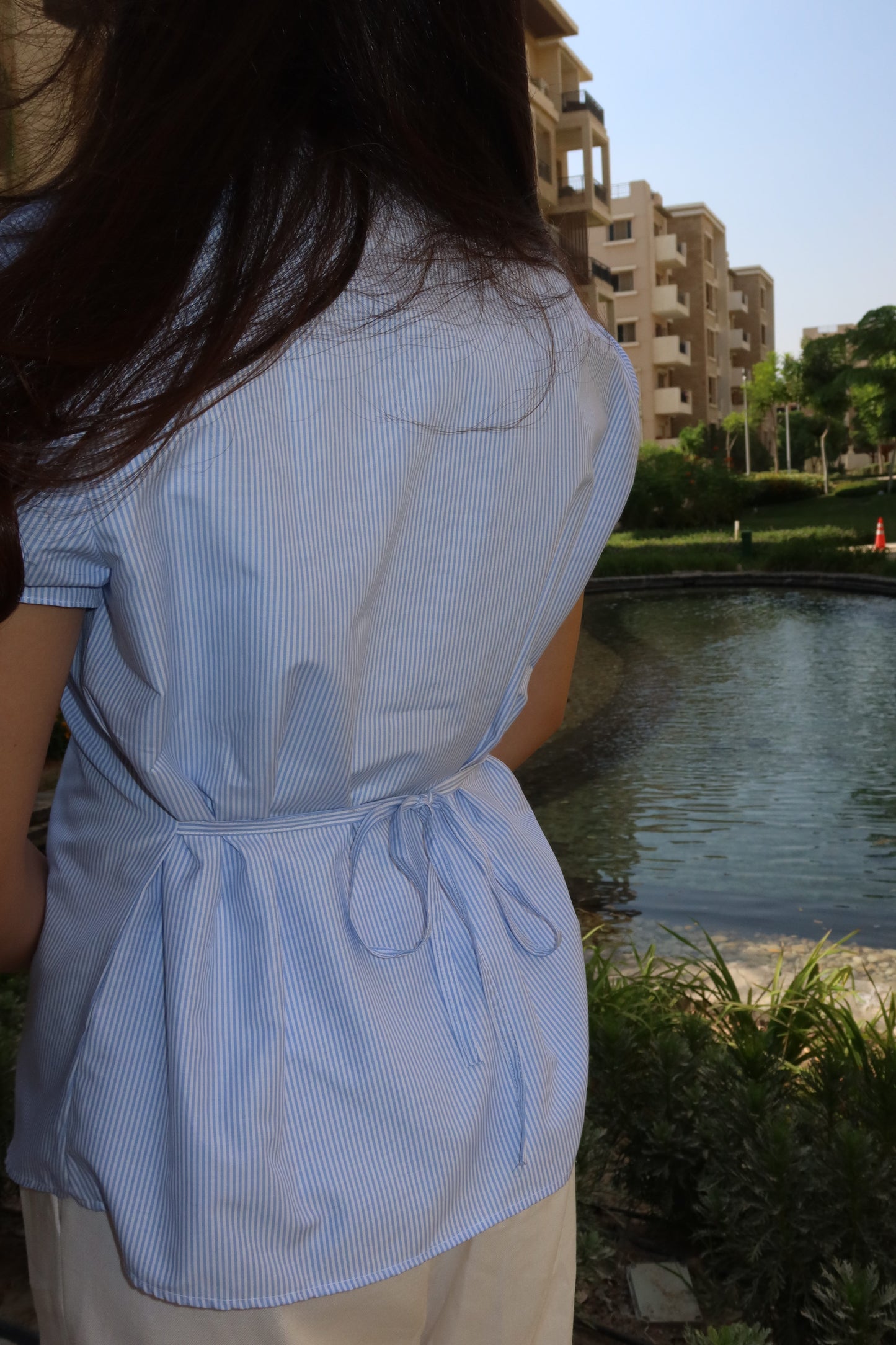 Tie-back blouse