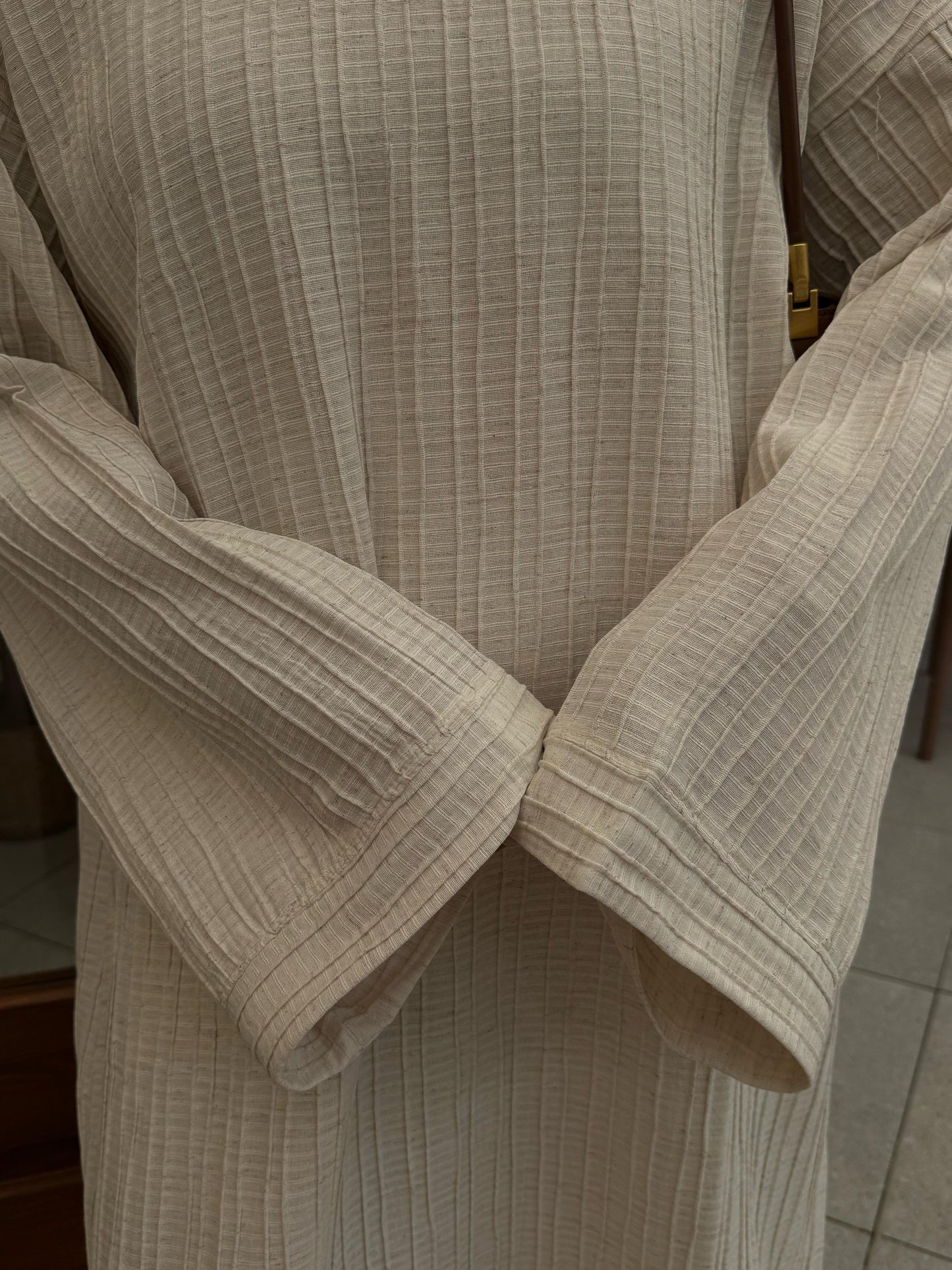 The cremè linen dress