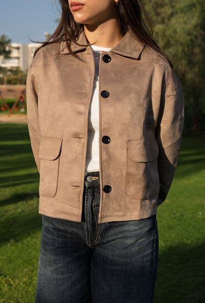 The Beige Suede Jacket