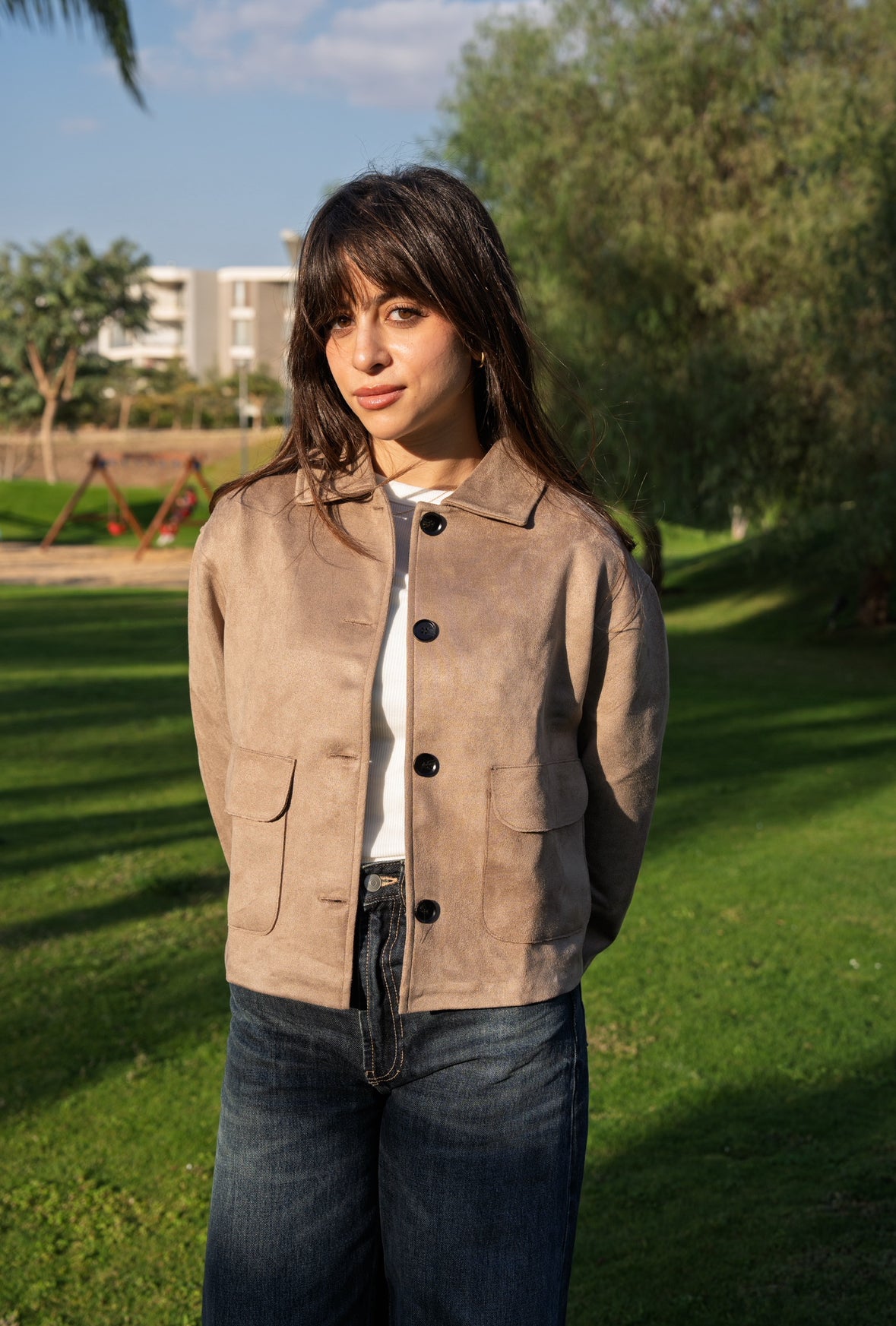 The Beige Suede Jacket