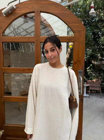 The cremè linen dress