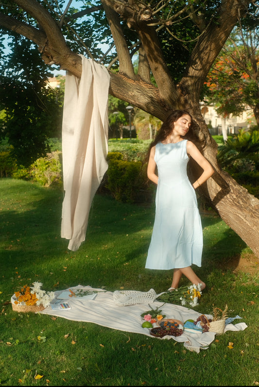 The baby blue dress
