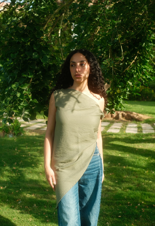 The olive off shoulder top