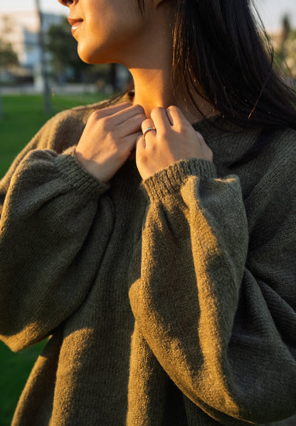 The Olive Puffy Sweater
