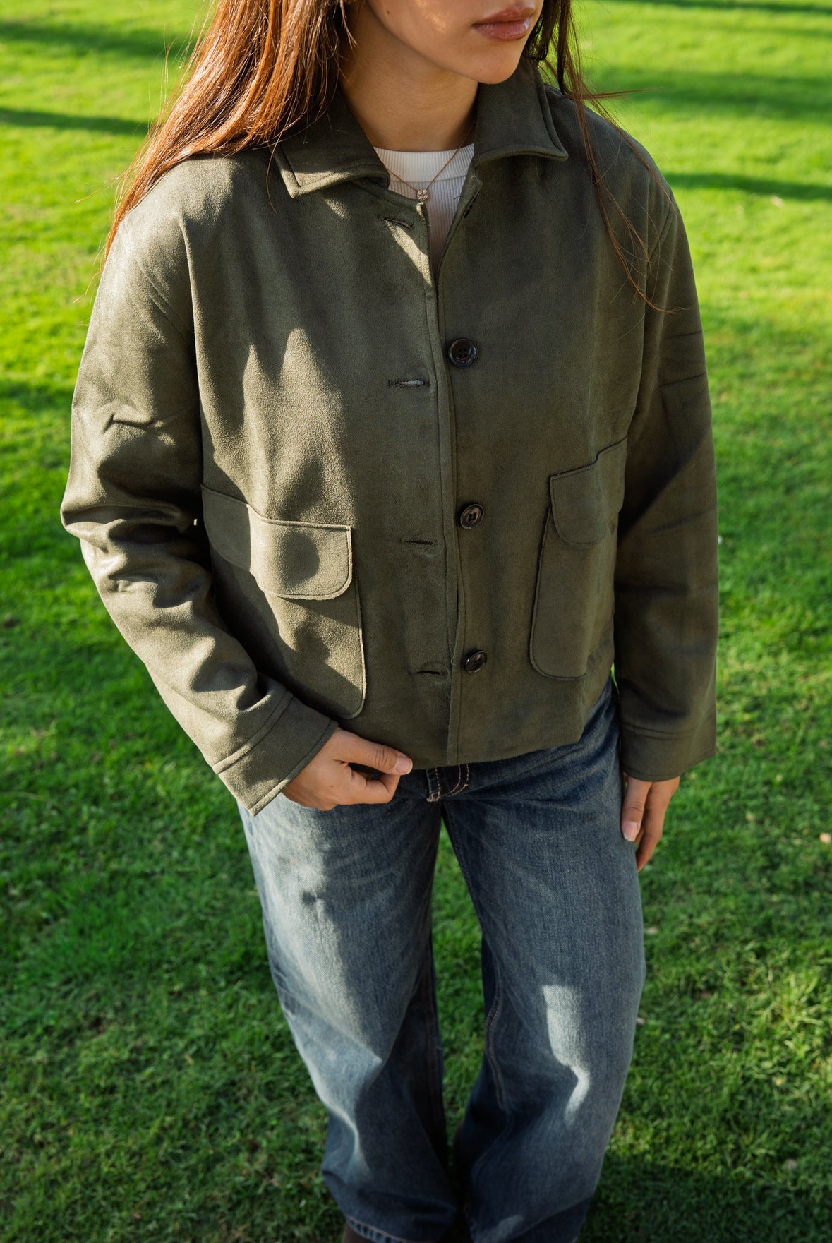 The Olive Suede Jacket