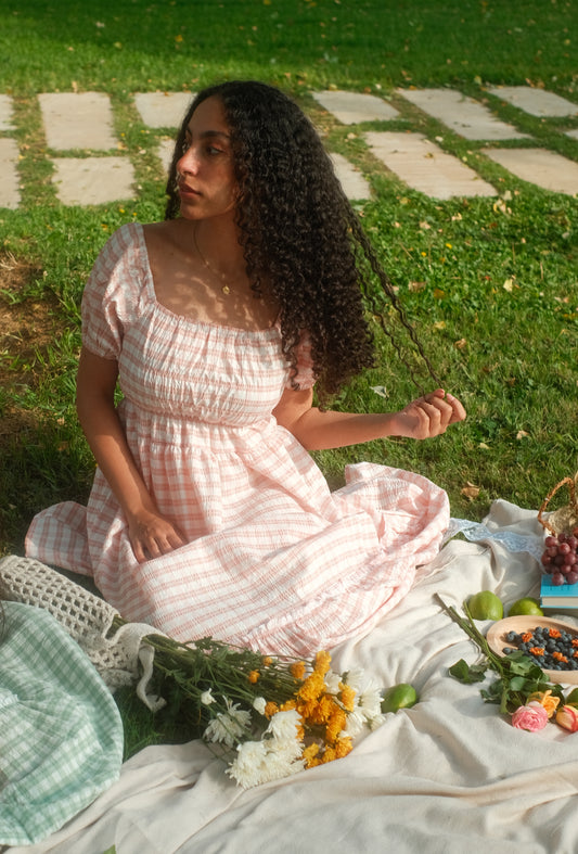 The pink plaid dress