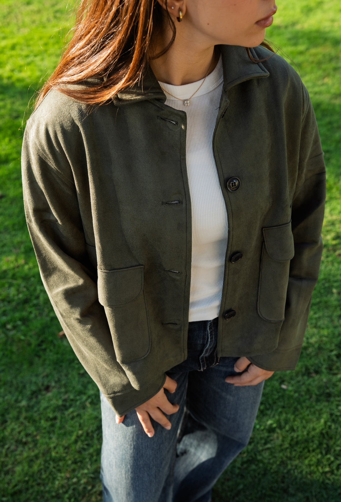 The Olive Suede Jacket
