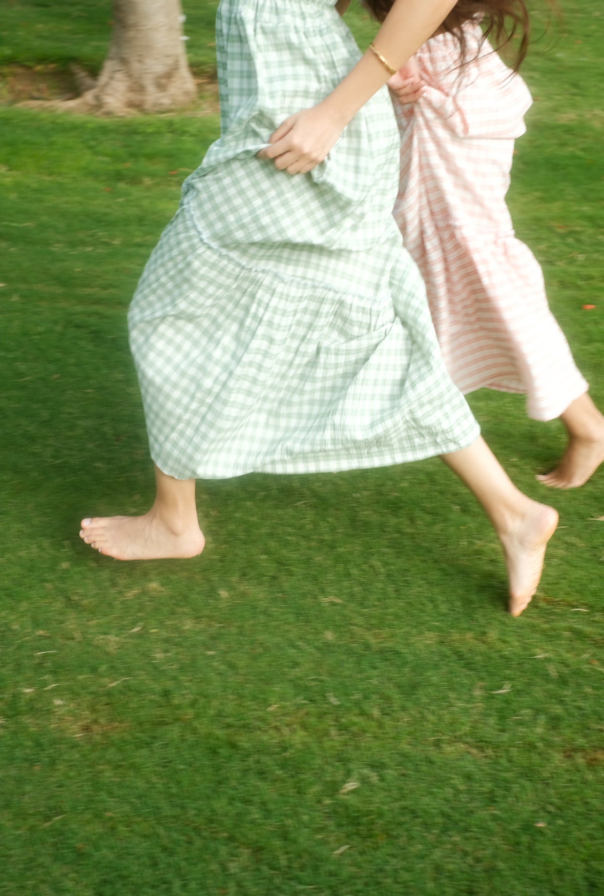The green plaid dress