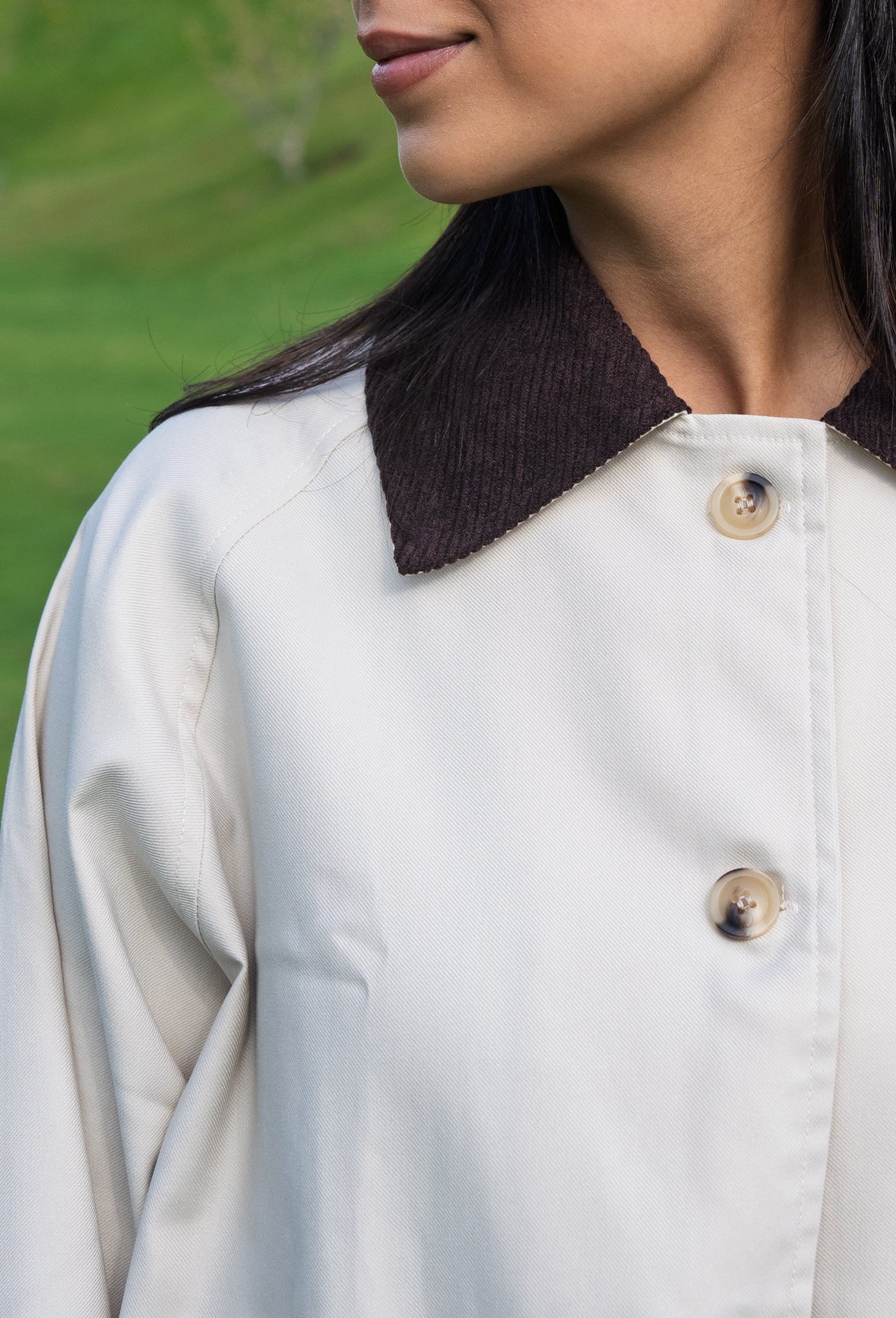 The beige trench coat