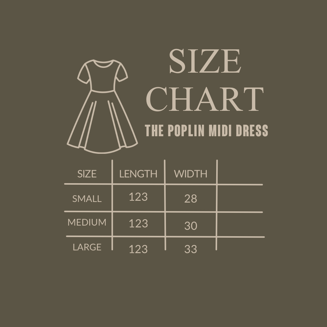 Brown poplin midi dress
