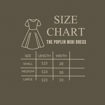 Brown poplin midi dress
